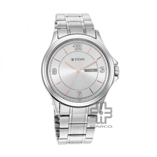 Titan Trendsetters 1870SM01 Light Champagne Dial Stainless Steel Strap Quartz Men's Watch