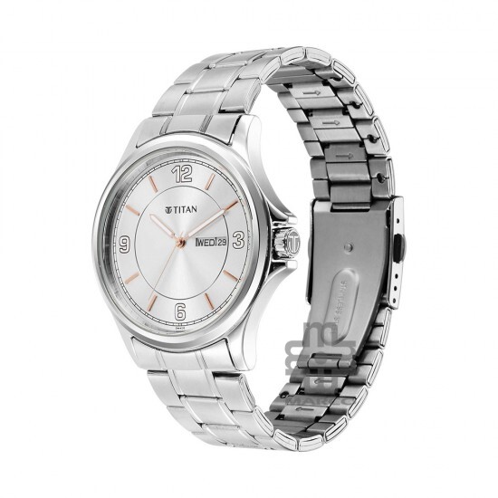 Titan Trendsetters 1870SM01 Light Champagne Dial Stainless Steel Strap Quartz Men's Watch