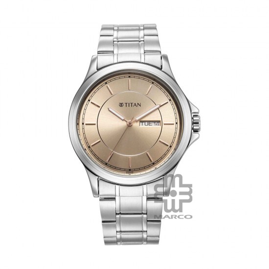 Titan Urban 1870SM03 Beige Dial Stainless Steel Strap Quartz Men's Watch