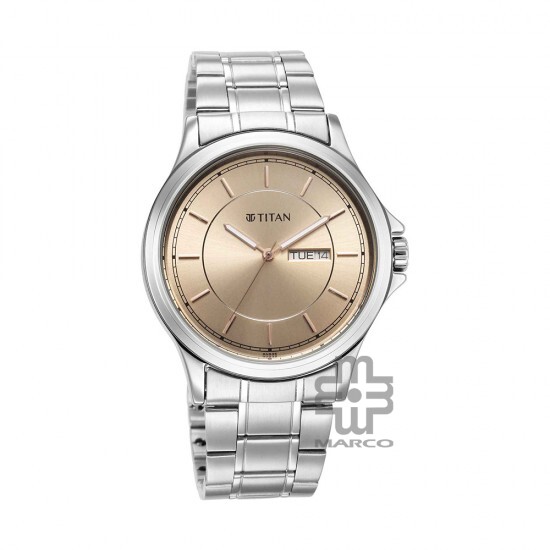 Titan Urban 1870SM03 Beige Dial Stainless Steel Strap Quartz Men's Watch