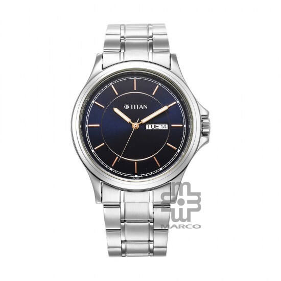 Titan Urban 1870SM04 Blue Dial Metal Strap Quartz Men's Watch
