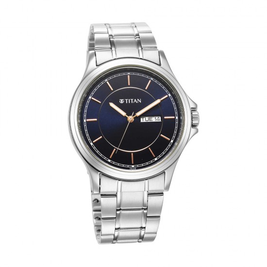Titan Urban 1870SM04 Blue Dial Metal Strap Quartz Men's Watch