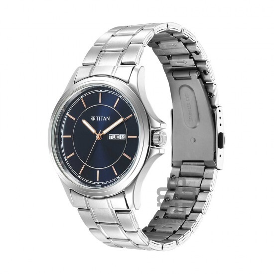 Titan Urban 1870SM04 Blue Dial Metal Strap Quartz Men's Watch