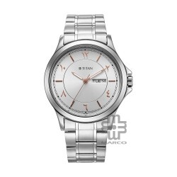 Titan Marhaba 1870SM05 Silver White Dial Stainless Steel Strap Quartz Men's Watch