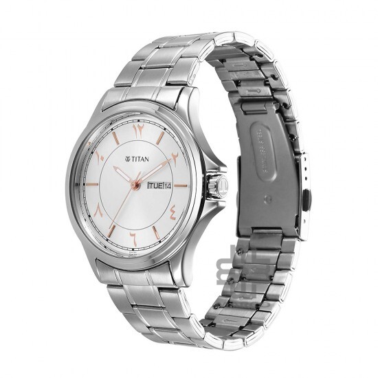 Titan Marhaba 1870SM05 Silver White Dial Stainless Steel Strap Quartz Men's Watch