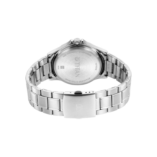 Titan Marhaba 1870SM05 Silver White Dial Stainless Steel Strap Quartz Men's Watch