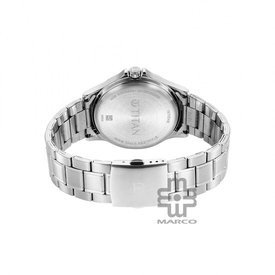 Titan Marhaba 1870SM05 Silver White Dial Stainless Steel Strap Quartz Men's Watch