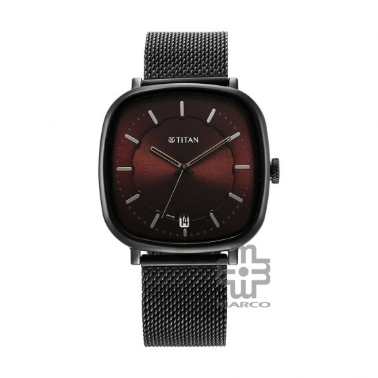 Titan Neo Curve 1885NM02 Brown Dial Stainless Steel Strap Quartz Men's Watch