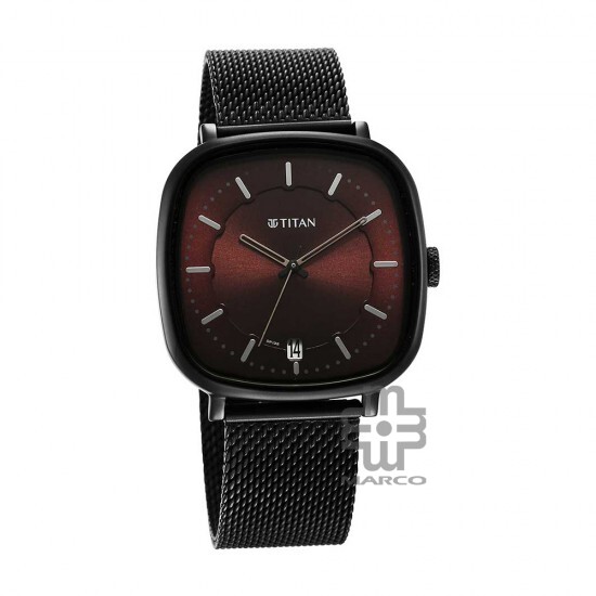 Titan Neo Curve 1885NM02 Brown Dial Stainless Steel Strap Quartz Men's Watch