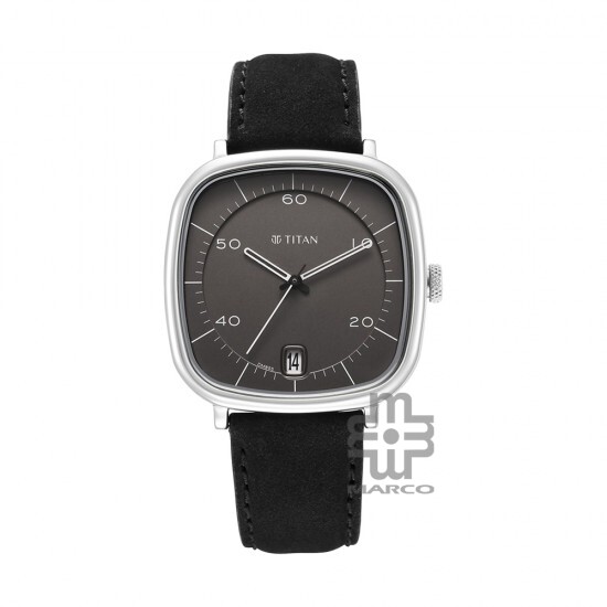 Titan Neo Curve 1885SL02 Anthracite Dial Leather Strap Men Watch
