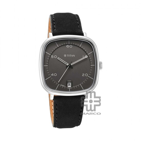 Titan Neo Curve 1885SL02 Anthracite Dial Leather Strap Men Watch