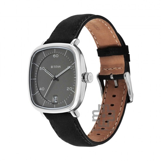 Titan Neo Curve 1885SL02 Anthracite Dial Leather Strap Men Watch