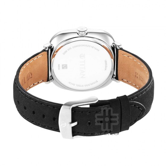 Titan Neo Curve 1885SL02 Anthracite Dial Leather Strap Men Watch