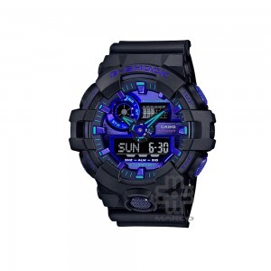 Casio G-Shock Virtual Blue Series GA-700VB-1A Black Resin Band Men Sports Watch