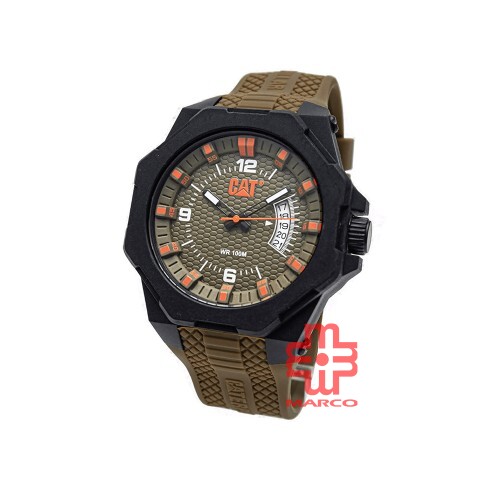 CAT LM LM-121-23-334 Brown Silicone Rubber Band Men Watch