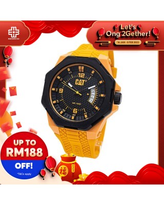 Caterpillar LM LM-121-27-137 Yellow Silicone Rubber Band Men Watch