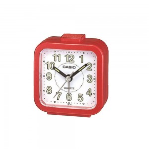 Casio TQ-141-4 Red Analog Desk Alarm Snooze Clock
