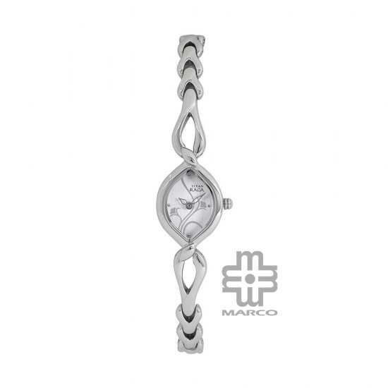 Titan Quartz 2455SM01 Silver Dial Metal Strap Quartz Women's Watch