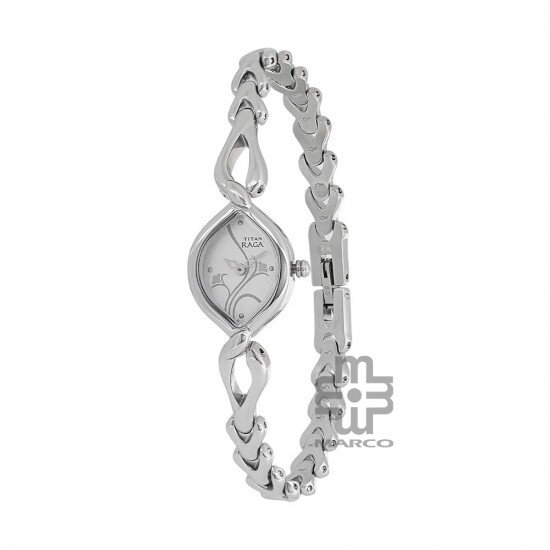 Titan Quartz 2455SM01 Silver Dial Metal Strap Quartz Women's Watch