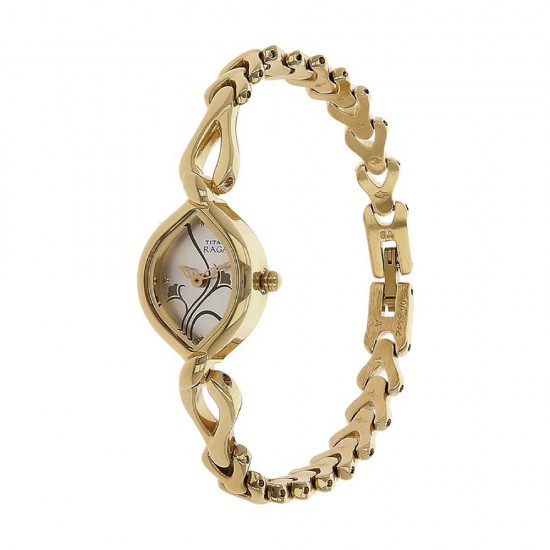 Titan Raga Flora 2455YM01 Silver Dial Metal Strap Quartz Women's Watch Titan Raga Flora 2455YM01 Silver Dial Metal Strap Quartz Women's Watch