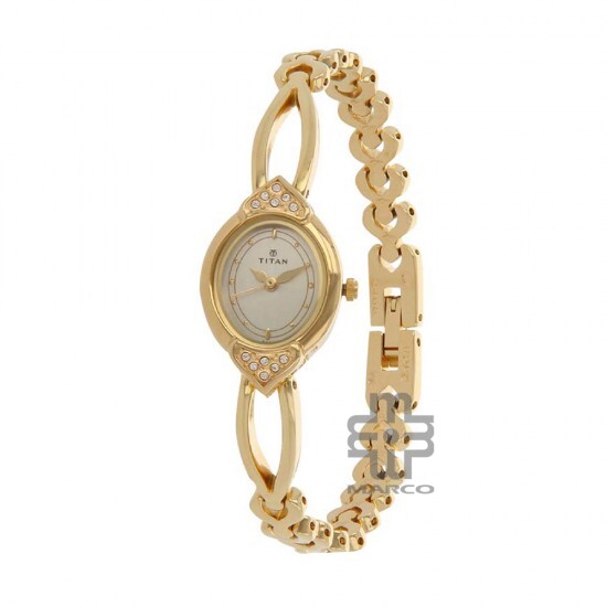 Titan Quartz 2468YM04 White Dial Metal Strap Quartz Women's Watch
