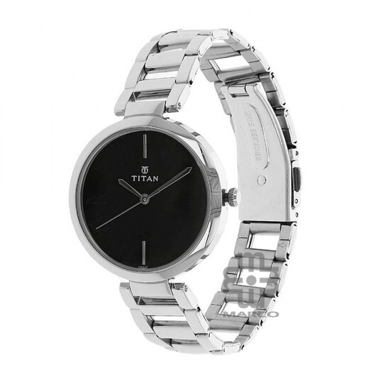 Titan Workwear 2480SM02 Black Dial Stainless Steel Strap Quartz Women's Watch