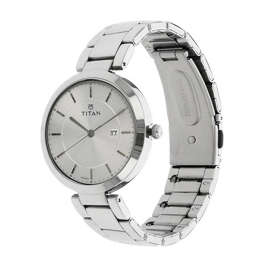 Titan Workwear 2480SM07 Silver Dial Stainless Steel Strap Quartz Women's Watch