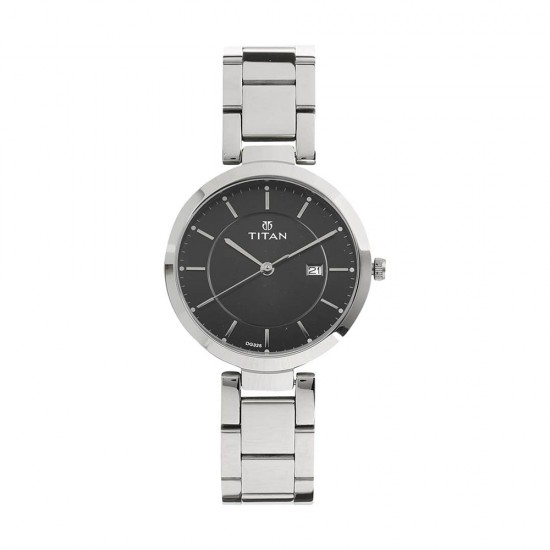 Titan Workwear 2480SM08 Black Dial Stainless Steel Strap Quartz Women's Watch Titan Workwear 2480SM08 Black Dial Stainless Steel Strap Quartz Women's Watch