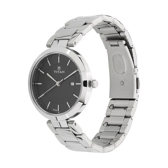 Titan Workwear 2480SM08 Black Dial Stainless Steel Strap Quartz Women's Watch Titan Workwear 2480SM08 Black Dial Stainless Steel Strap Quartz Women's Watch