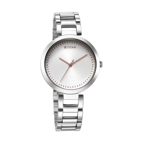 Titan Workwear 2480SM12 Silver Dial Stainless Steel Strap Quartz Women's Watch