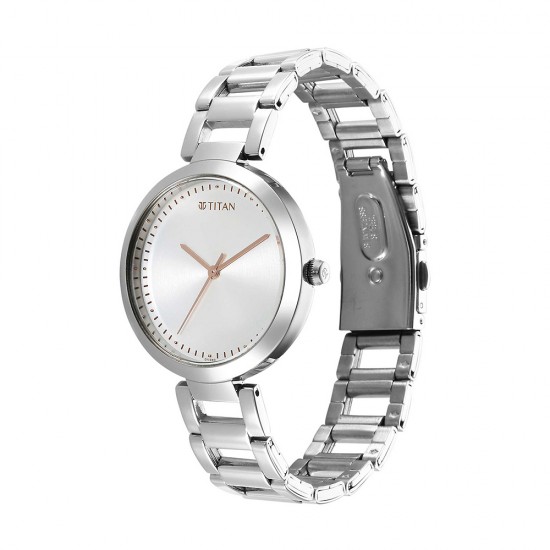 Titan Workwear 2480SM12 Silver Dial Stainless Steel Strap Quartz Women's Watch