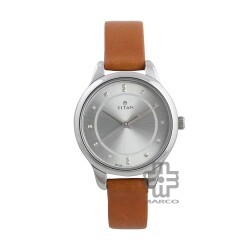 Titan Workwear 2481SL06 Silver Dial Leather Strap Quartz Women's Watch
