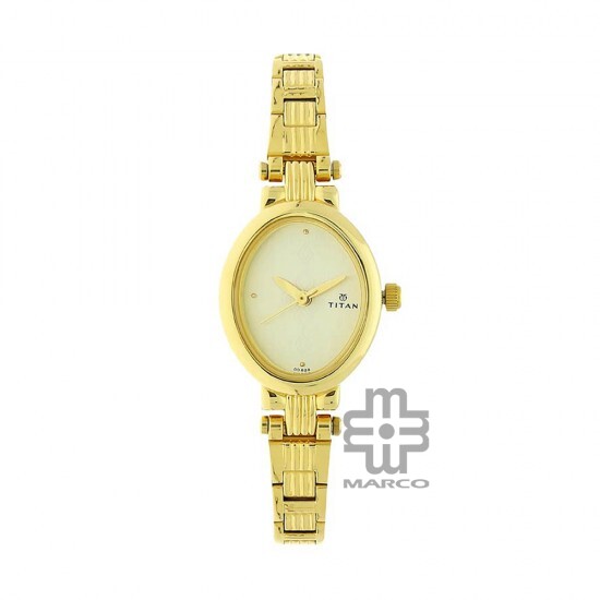 Titan Quartz 2535YM01 Champagne Dial Stainless Steel Strap Quartz Women's Watch