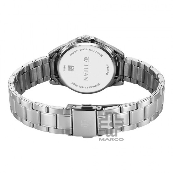 Titan Quartz 2565SM01 Silver Dial Stainless Steel Strap Women Watch