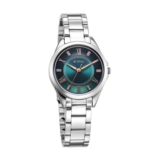 Titan Sparkle 2565SM04 Green Dial Stainless Steel Strap Women's Watch
