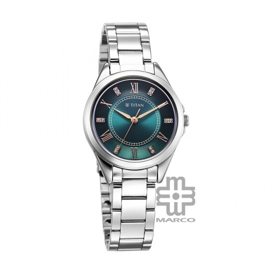 Titan Sparkle 2565SM04 Green Dial Stainless Steel Strap Women's Watch