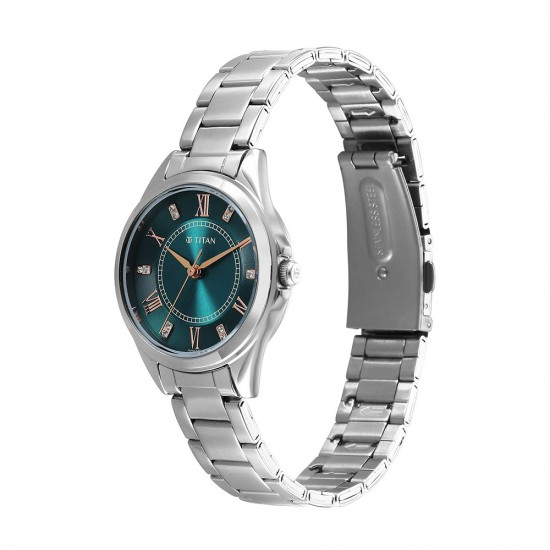 Titan Sparkle 2565SM04 Green Dial Stainless Steel Strap Women's Watch
