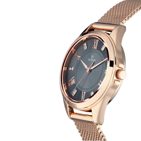 Titan Sparkle 2565WM01 Black Dial Stainless Steel Mesh Strap Quartz Women's Watch Titan Sparkle 2565WM01 Black Dial Stainless Steel Mesh Strap Quartz Women's Watch