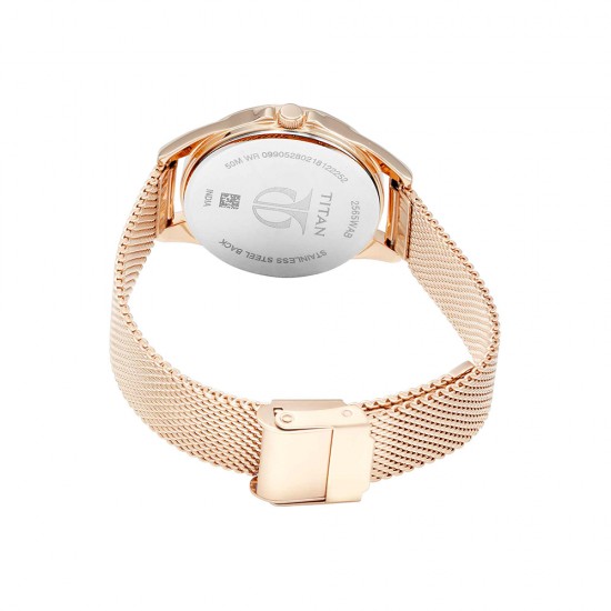 Titan Workwear 2565WM02 Beige Dial Stainless Steel Strap Quartz Women's Watch