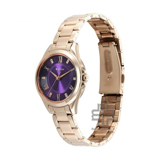 Titan Sparkle 2565WM06 Purple Dial Stainless Steel Strap Quartz Women's Watch