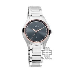 Titan Sparkle 2570SM07 Anthracite Dial Stainless Steel Strap Women Watch