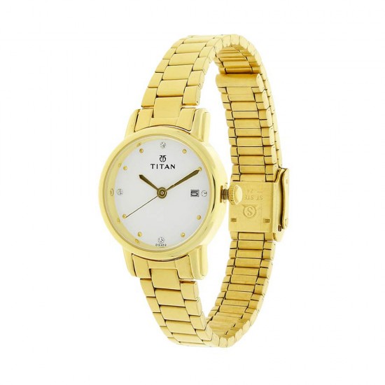 Titan Karishma 2572YM01 White Dial Stainless Steel Strap Quartz Women's Watch