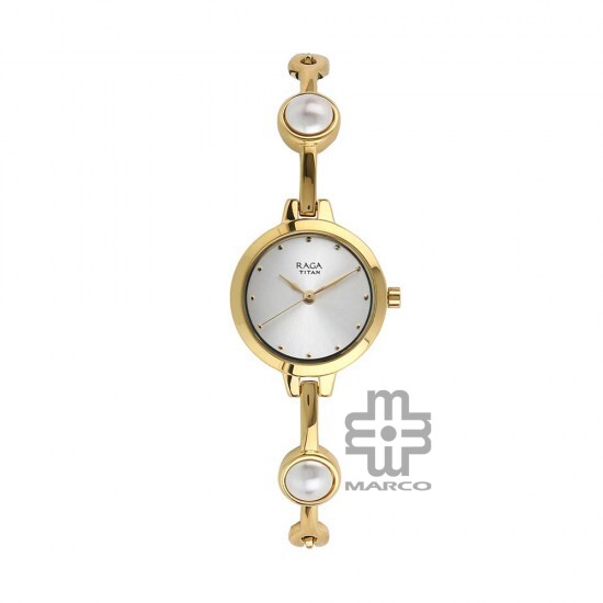 Titan Quartz 2576YM01 White Dial Metal Strap Quartz Women's Watch
