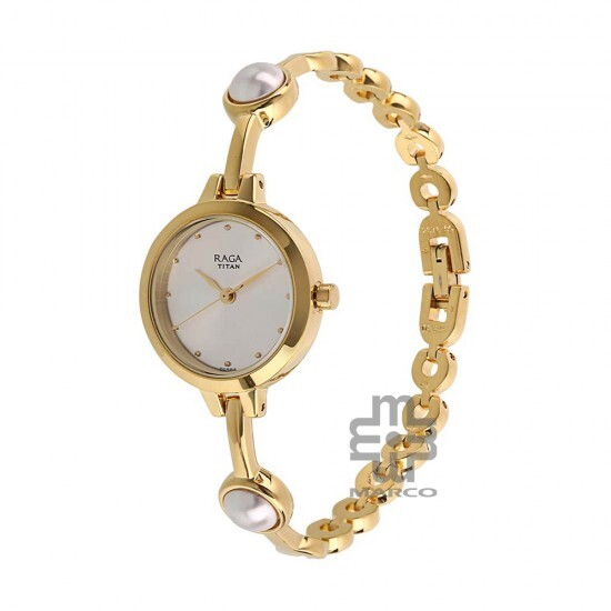 Titan Quartz 2576YM01 White Dial Metal Strap Quartz Women's Watch
