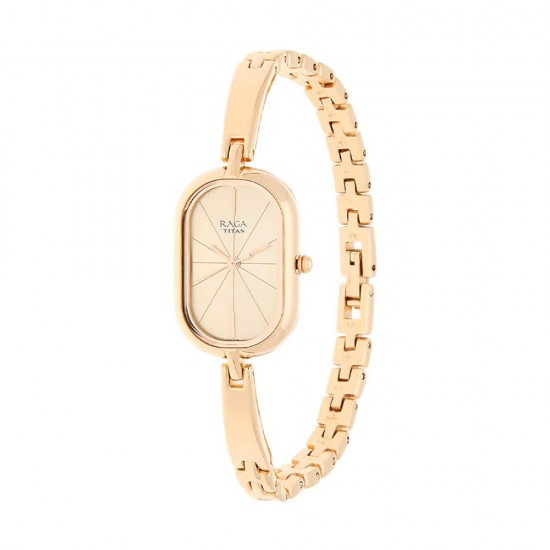 Titan Raga Viva 2577WM01 Rose Gold Dial Metal Strap Quartz Women's Watch