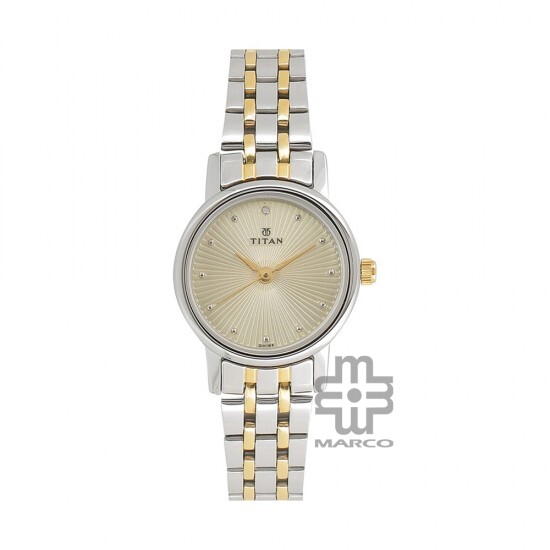 Titan Karishma 2593BM01 Champagne Dial Stainless Steel Strap Quartz Women's Watch
