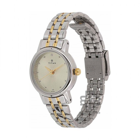 Titan Karishma 2593BM01 Champagne Dial Stainless Steel Strap Quartz Women's Watch