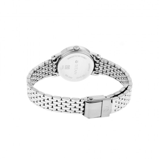 Titan Karishma 2593SM04 Silver Dial Metal Strap Quartz Women's Watch Titan Karishma 2593SM04 Silver Dial Metal Strap Quartz Women's Watch