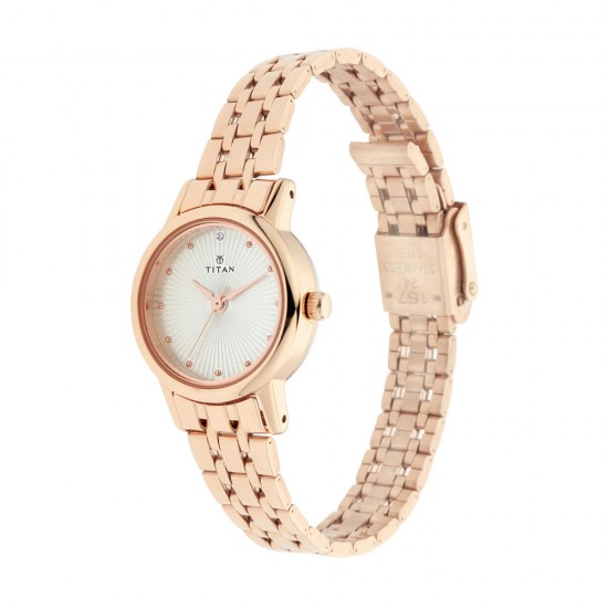 Titan Quartz 2593WM01 Silver Dial Stainless Steel Strap Quartz Women's Watch Titan Quartz 2593WM01 Silver Dial Stainless Steel Strap Quartz Women's Watch
