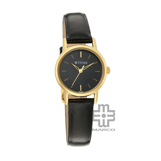 Titan Karishma 2593YL03 Black Dial Leather Strap Quartz Women's Watch